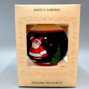 Hallmark Christmas Ornament Santas Surprise 1981 Decorating Tree With Stars